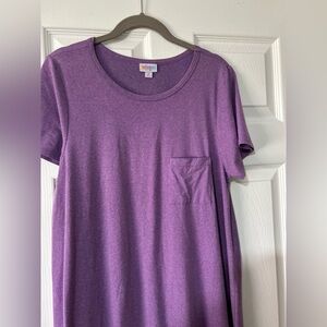 LuLaRoe Heathered Purple Carly Dress in M